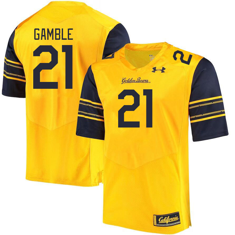 Men #21 Collin Gamble California Golden Bears College Football Jerseys Stitched Sale-Gold